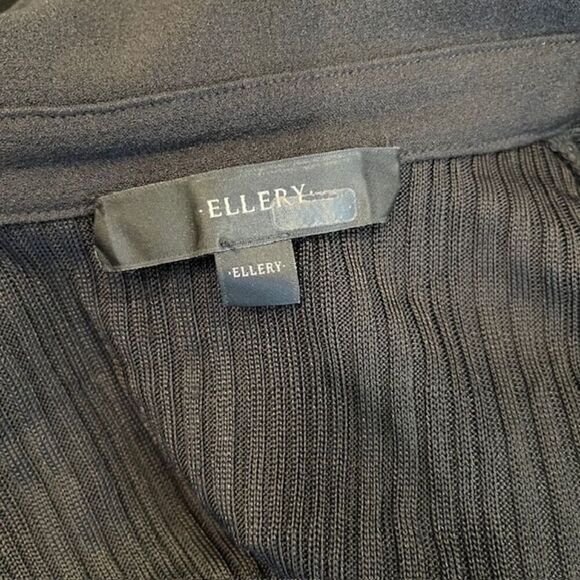 Ellery Calabasas Zip Front Snake Panel Black Dress Full Skirt Size 2 - Picture 6 of 16